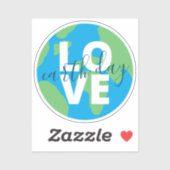 Earth Day Cute Blue Green Statement Planhic Sticker (Vel)