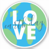 Earth Day Cute Blue Green Statement Planhic Sticker (Voorkant)