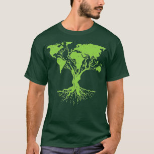 Earth Day Cute Wereldkaart Tree Pro Environment Pl T-shirt