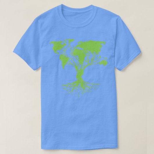 Earth Day  Cute World Map Tree Pro Environment Pla T-shirt (Design voorkant)