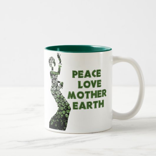 Earth Day Dancer Tweekleurige Koffiemok (Rechts)