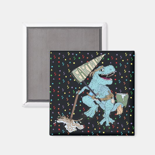 Earth Day Dino Magneet (Voorkant / Achterkant)