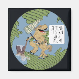 Earth Day Dino-reiniging Magneet