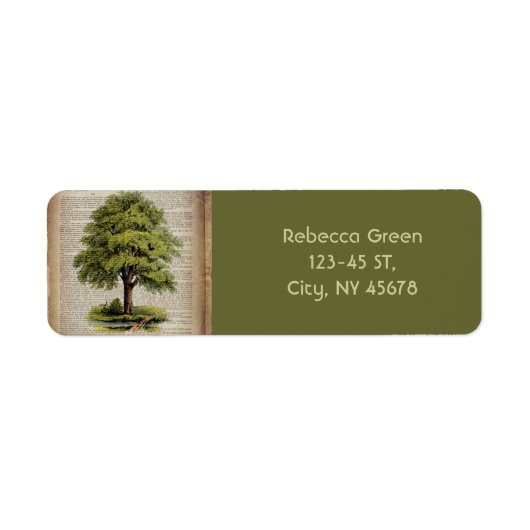 Earth Day ECO woordenboek print  eikenboom Etiket (Voorkant)