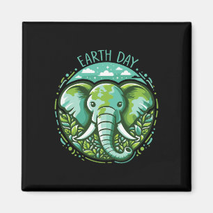 Earth Day Elephant Planet Art Elephants Liefhebber Magneet