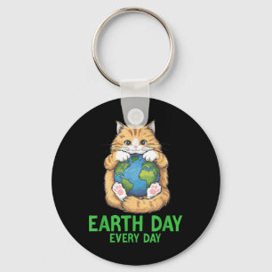 Earth Day Elke Dag Cat Earth Dag Kat Liefhebbers R Sleutelhanger