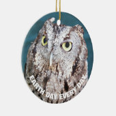 Earth Day Elke dag een Westerne Screech Uil Keramisch Ornament (Rechts)
