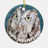 Earth Day Elke dag een Westerne Screech Uil Keramisch Ornament (Voorkant)