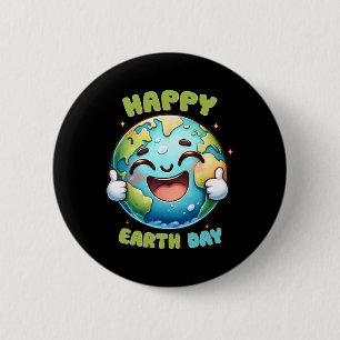 Earth Day Elke dag Retro Mannen Vrouwen Kinder N Ronde Button 5,7 Cm