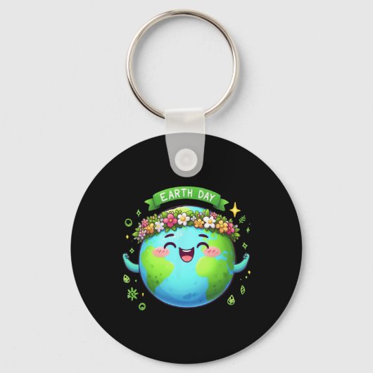 Earth Day Elke dag Retro  Mannen Vrouwen Kinder N Sleutelhanger (Voorkant)