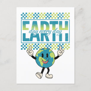 Earth Day elke dag retro stijl ontwerp Briefkaart