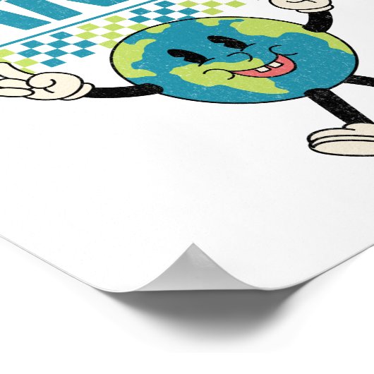 Earth Day elke dag retro stijl ontwerp Poster (Hoek)