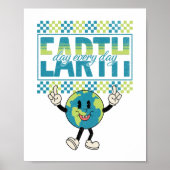 Earth Day elke dag retro stijl ontwerp Poster (Voorkant)