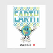 Earth Day elke dag retro stijl ontwerp Sticker (Vel)