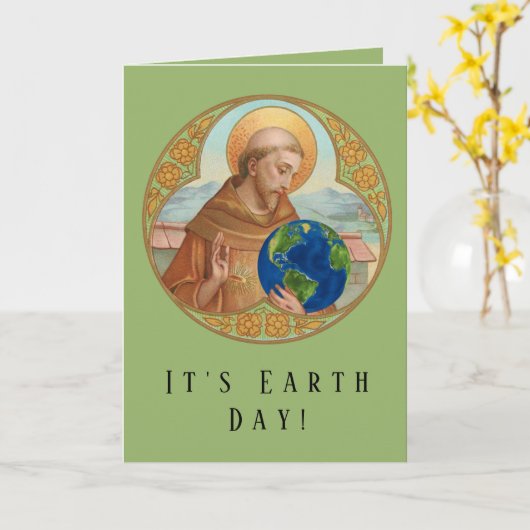 Earth Day en St. Francis van Assisi Kaart (Gele Bloem)