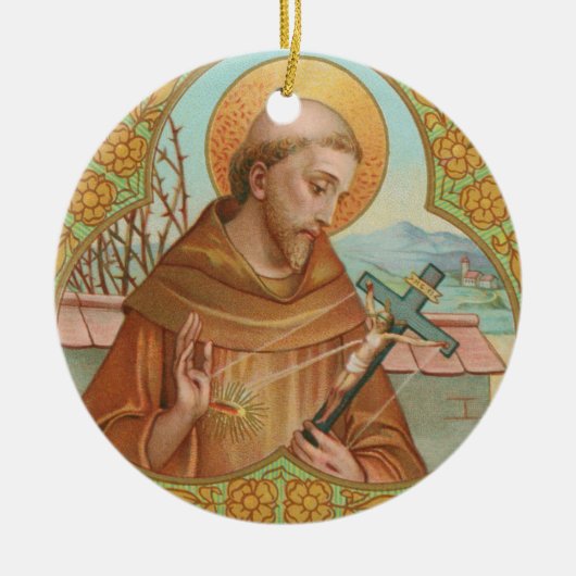Earth Day en St. Francis van Assisi Keramisch Ornament (Voorkant)