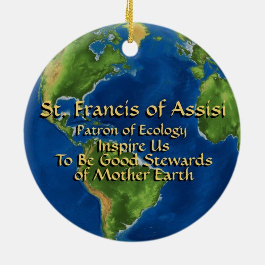 Earth Day en St. Francis van Assisi Keramisch Ornament (Achterkant)