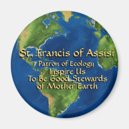 Earth Day en St. Francis van de Button van Assisi Magneet