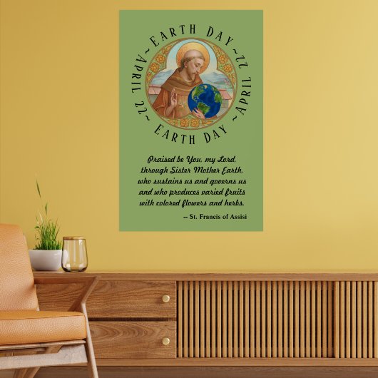 Earth Day en St. Francis van het Poster van Assisi (Woonkamer 2)