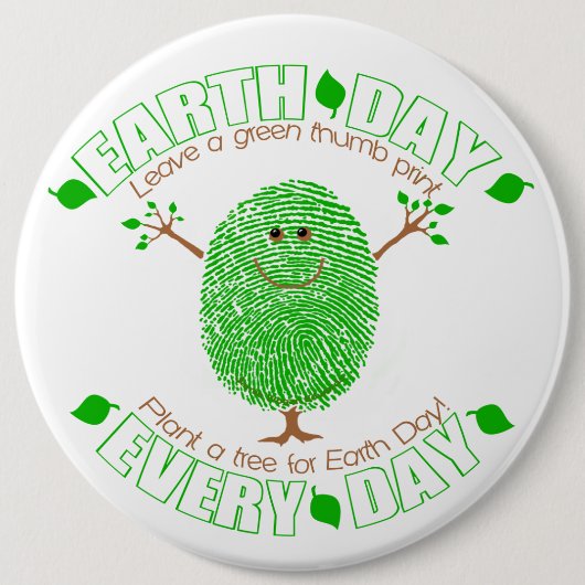 Earth Day Environment Ronde Button 6,0 Cm (Voorkant)