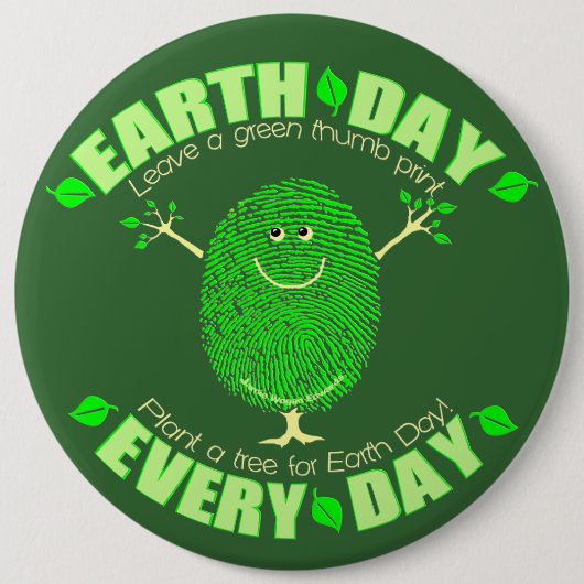 Earth Day Environment Ronde Button 6,0 Cm (Voorkant)