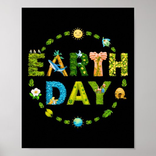 Earth Day Environmental Protection Save Tree & amp Poster (Voorkant)