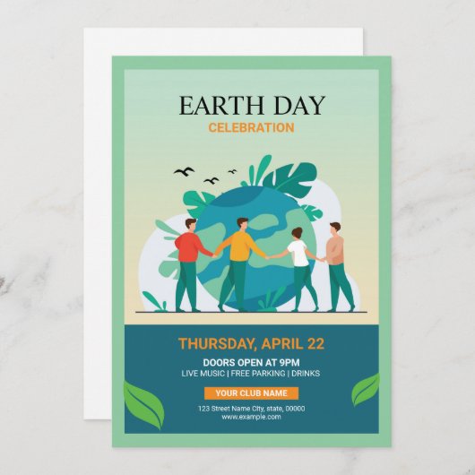 Earth Day Event Flyer Kaart (Voorkant / Achterkant)