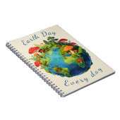 Earth Day Every Day Nature Planet Design Notitieboek (Rechterzijde)