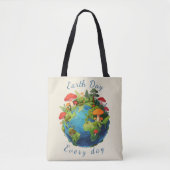 Earth Day Every Day Nature Planet Design Tote Bag (Voorkant)
