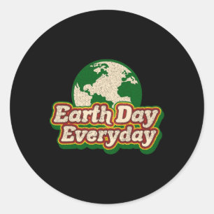 Earth Day Everyday 51e Jubileum Schattigee planeet Ronde Sticker