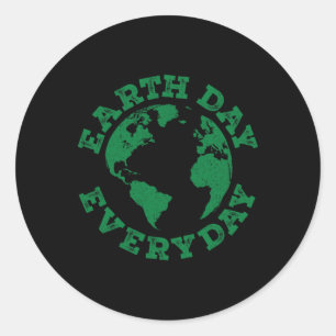 Earth Day Everyday Earth Day Teacher Mannen W Ronde Sticker