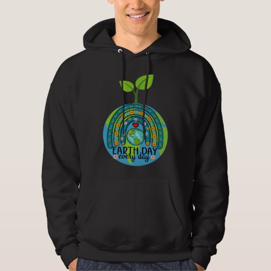 Earth Day Everyday Globe Climate Crisis Global War Hoodie (Voorkant)