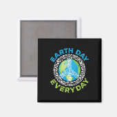 Earth Day Everyday Peace Earth Animals Mannen Vrou Magneet (Voorkant / Achterkant)