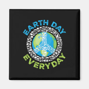 Earth Day Everyday Peace Earth Animals Mannen Vrou Magneet