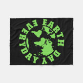 Earth Day Everyday redt de aarde voor het Kind van Fleece Deken (Voorkant (Horizontaal))