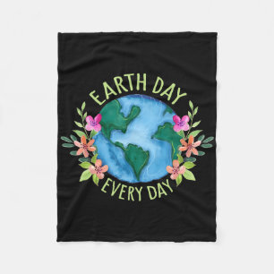 Earth Day Everyday Retro Environmental Shirt Vrouw Fleece Deken