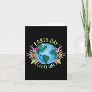 Earth Day Everyday Retro Environmental Shirt Vrouw Kaart