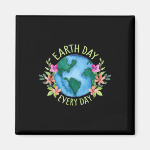 Earth Day Everyday Retro Environmental Shirt Vrouw Magneet