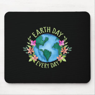 Earth Day Everyday Retro Environmental Shirt Vrouw Muismat