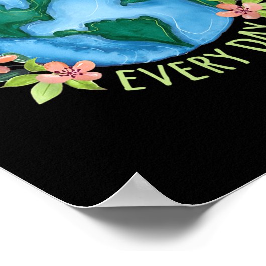 Earth Day Everyday Retro Environmental Shirt Vrouw Poster (Hoek)
