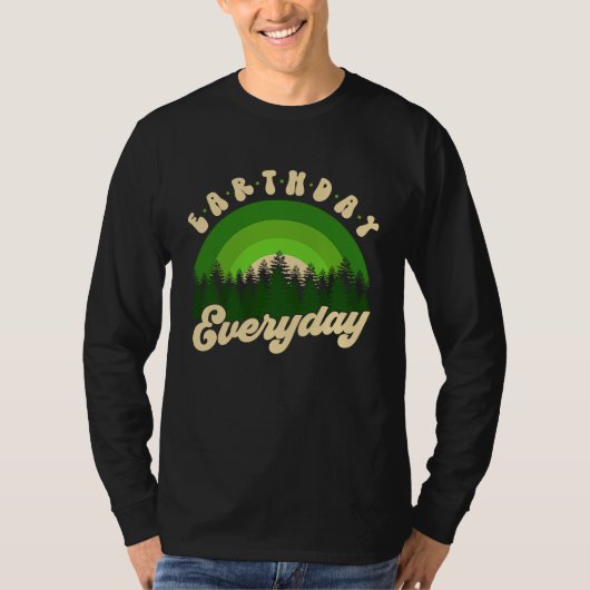 Earth Day Everyday Retro Groovy Rainbow Save Envir T-shirt (Voorkant)