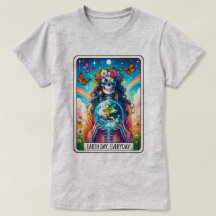 Earth Day Everyday Skeleton Tarot Kaart T-shirt