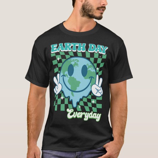Earth Day Everyday Smile Face Hippie 54th Earth T-shirt (Voorkant)