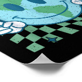 Earth Day Everyday Smile Gezicht Hippie Planet Ann Poster (Hoek)