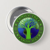 Earth Day Family Tree Ronde Button 7,6 Cm (Voorkant /achterkant)