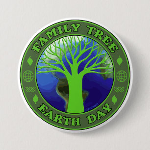 Earth Day Family Tree Ronde Button 7,6 Cm