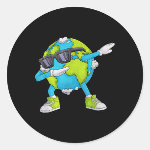 Earth Day Funny Dab Dabbing Earth Day Design Kinde Ronde Sticker
