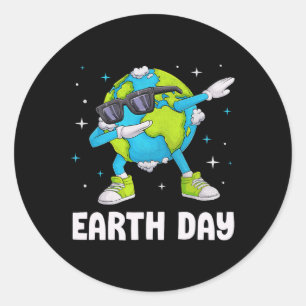 Earth Day Funny Dab Dabbing Earth Day Design Kinde Ronde Sticker