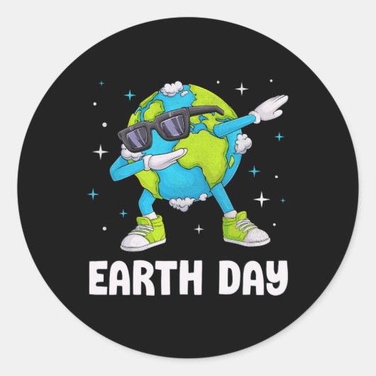 Earth Day Funny Dab Dabbing Earth Day Design Kinde Ronde Sticker (Voorkant)