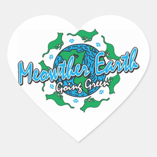 Earth Day/Go Green Hart Sticker (Voorkant)